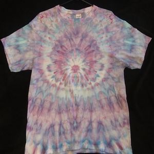 Handmade adult large spring tiedye t shirt.